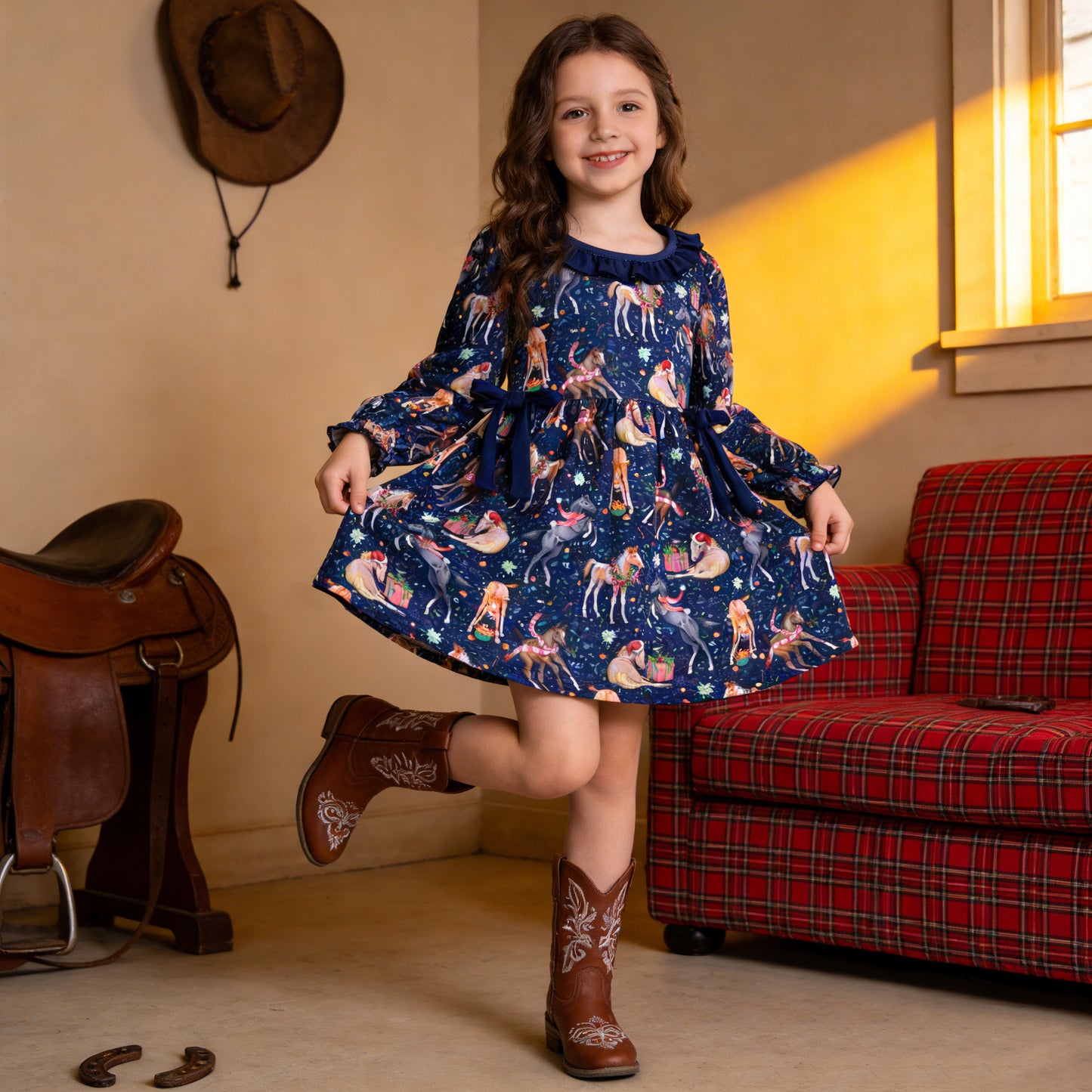 PRE-ORDER Christmas Horse Dress