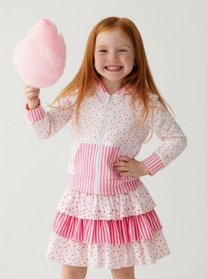 Skort: Pink & White Dots and Stripes