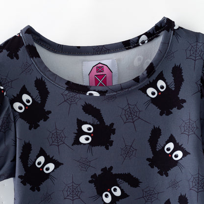 PRE-ORDER Puff Sleeve Top Black Cat