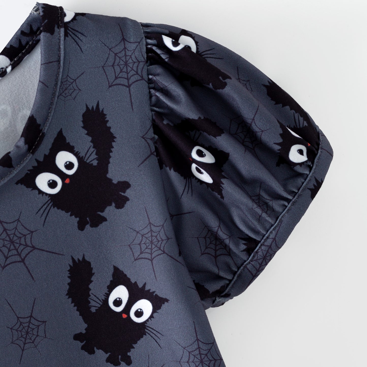 PRE-ORDER Puff Sleeve Top Black Cat