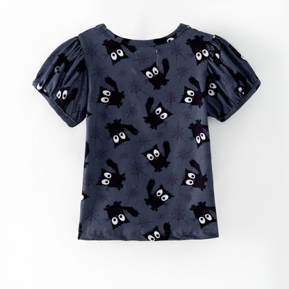 PRE-ORDER Puff Sleeve Top Black Cat