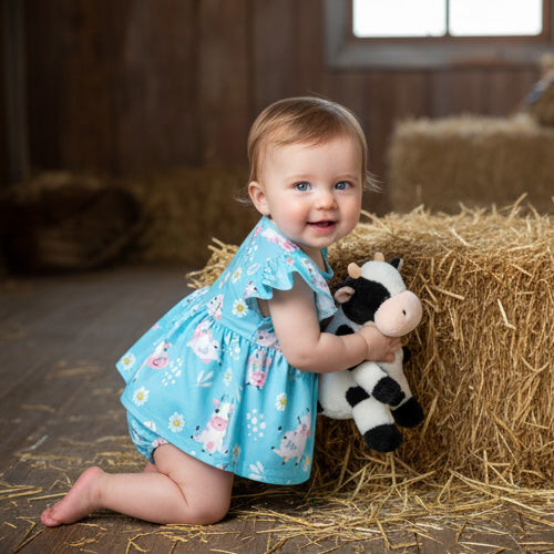 Blue Cow Romper