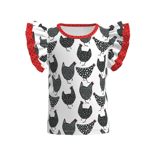 Count your Chickens Flutter Sleeve Top