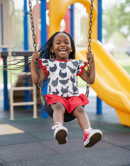 Count your Chickens Double Flutter Sleeve Top
