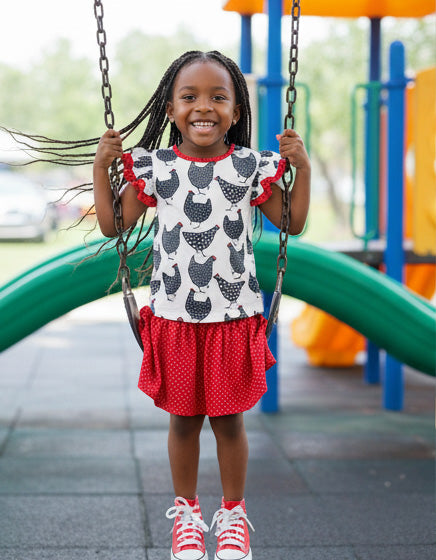 Count your Chickens Double Flutter Sleeve Top