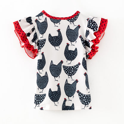 Count your Chickens Double Flutter Sleeve Top