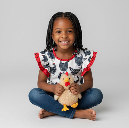 Count your Chickens Double Flutter Sleeve Top