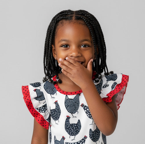 Count your Chickens Double Flutter Sleeve Top