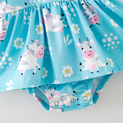 Blue Cow Romper