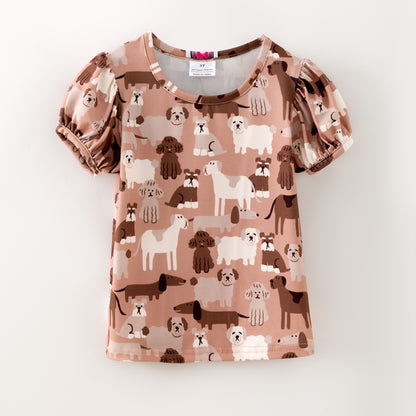 Puffed Sleeve Ranch Dogs Top