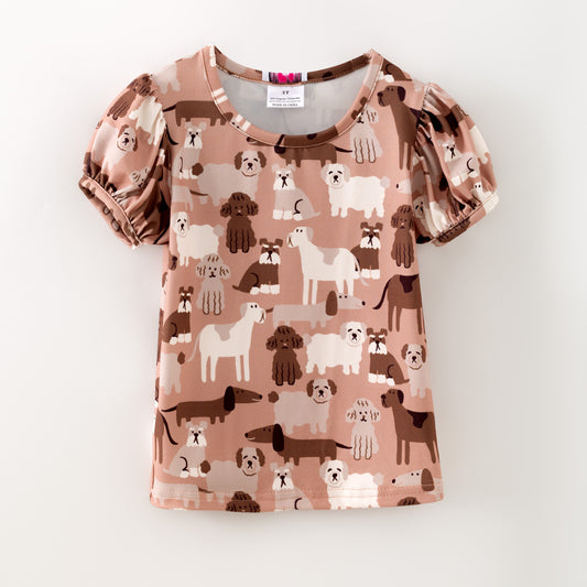 Puffed Sleeve Ranch Dogs Top