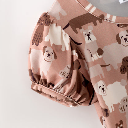Puffed Sleeve Ranch Dogs Top
