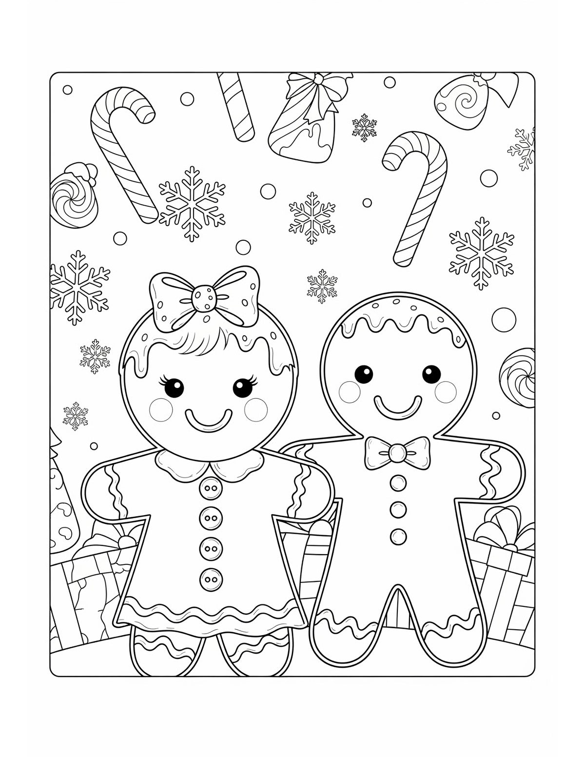 Gingerbread Coloring Page