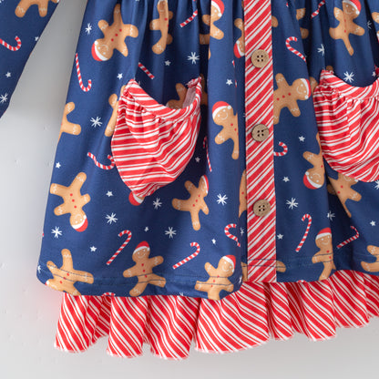 PRE-ORDER Gingerbread and Candy Cane Dress