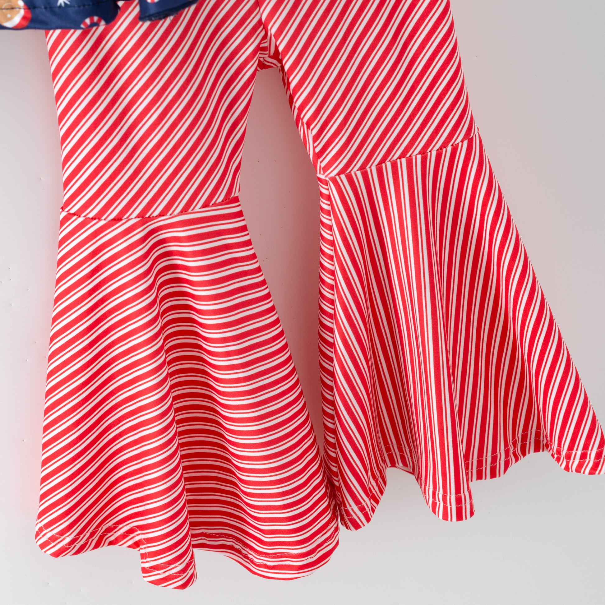 Girls Flared pants with candy cane stripes