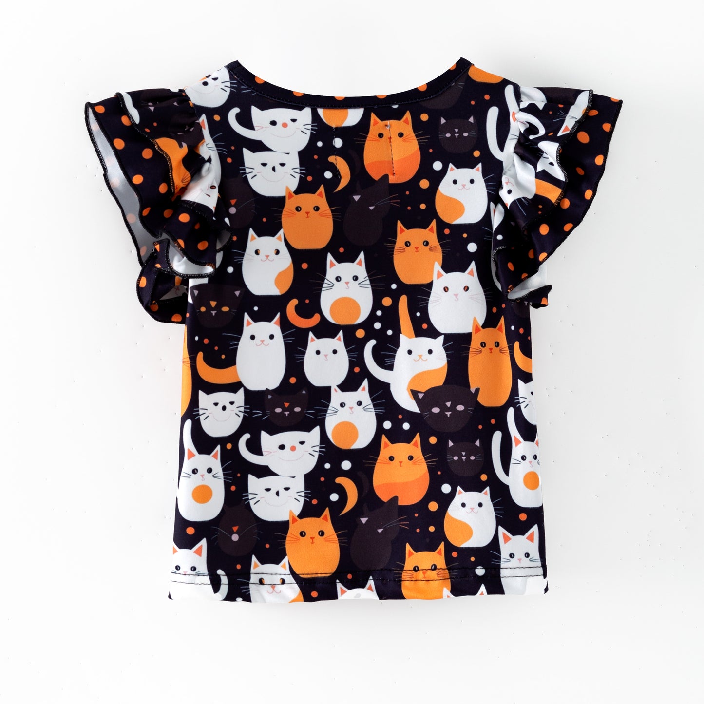 PRE-ORDER Double Flutter Top: Halloween Cats