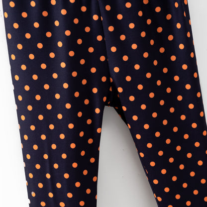 PRE-ORDER Orange and Black Dot Leggings