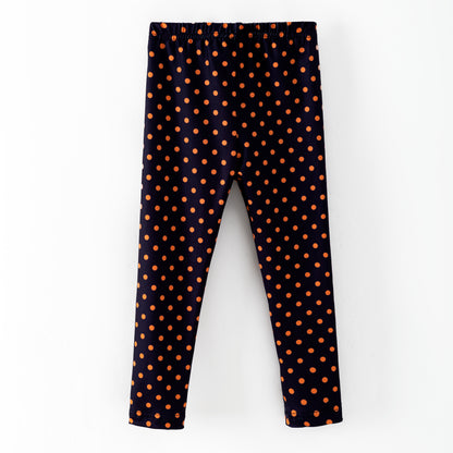 PRE-ORDER Orange and Black Dot Leggings