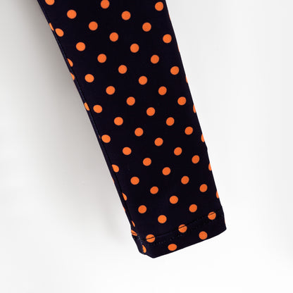PRE-ORDER Orange and Black Dot Leggings
