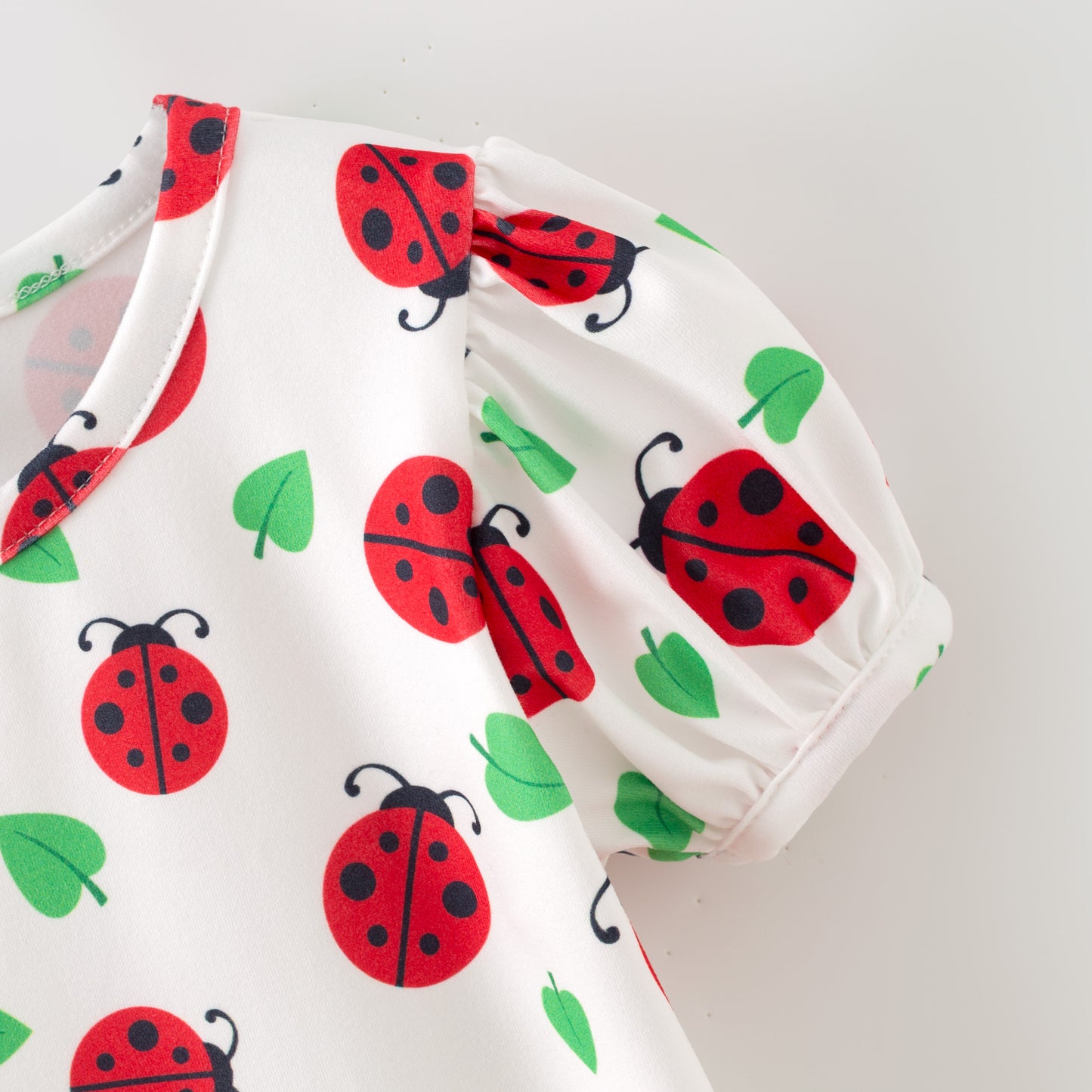 Ladybug Puffed Sleeve Shirt