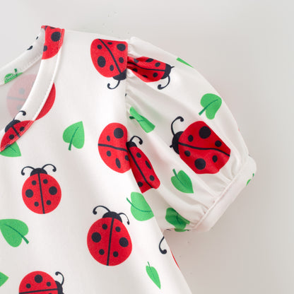 Ladybug Puffed Sleeve Shirt