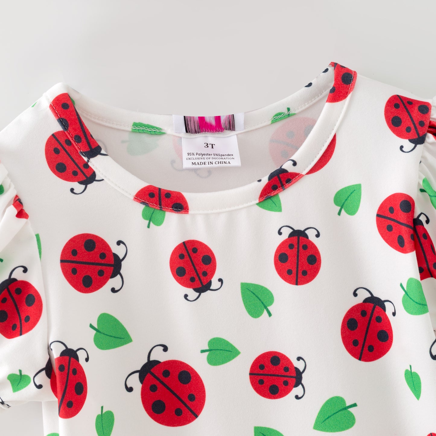 Ladybug Puffed Sleeve Shirt