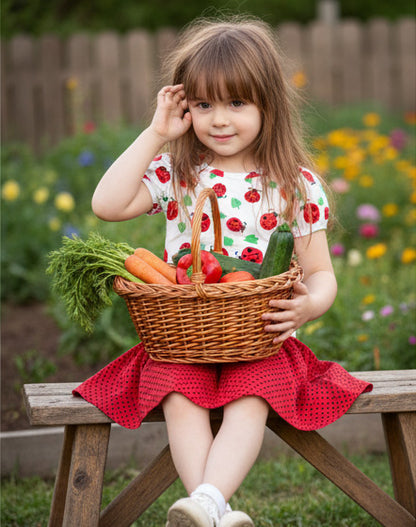 Puffed Sleeve Top Ladybug