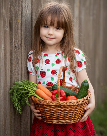 Puffed Sleeve Top Ladybug
