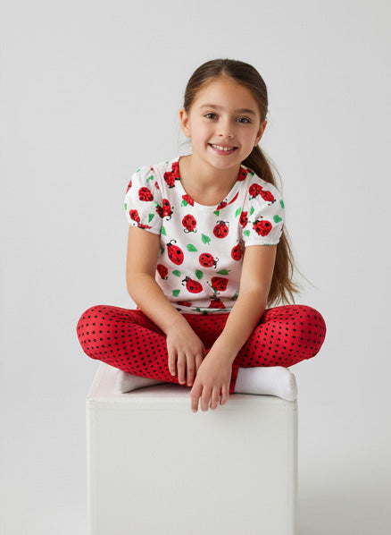 Puffed Sleeve Top Ladybug