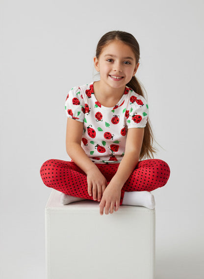 Puffed Sleeve Top Ladybug