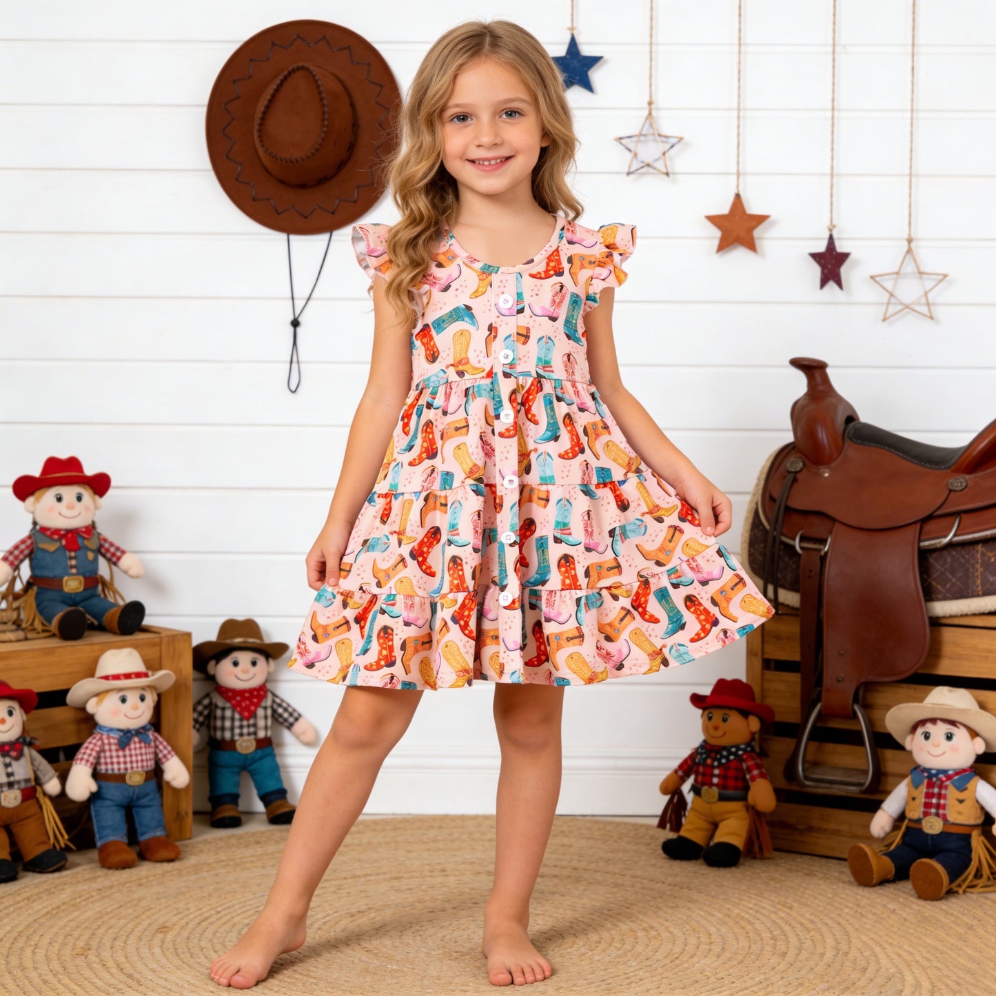 PRE-ORDER 3-Tier Ruffle Boots Dress 5-Pack (Girls)