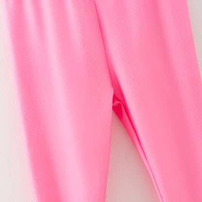 Pink Double-Ruffle Leggings