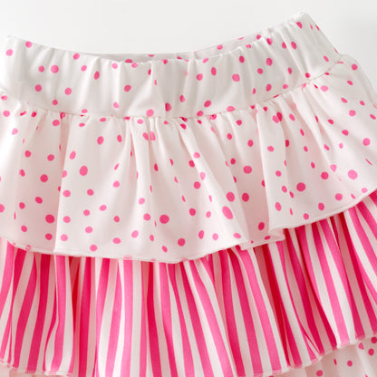 Skort: Pink & White Dots and Stripes