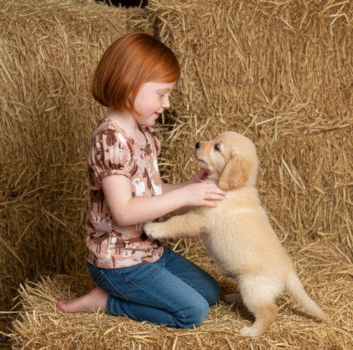 Ranch Dogs Puffed Sleeve Top