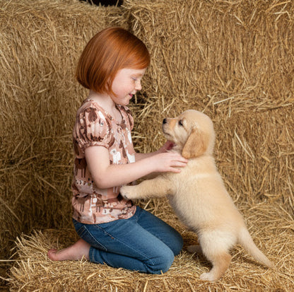 Ranch Dogs Puffed Sleeve Top