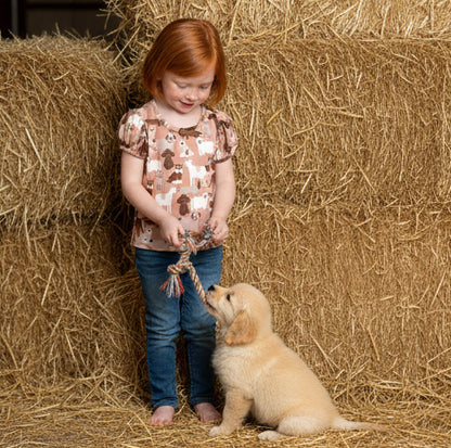 Ranch Dogs Puffed Sleeve Top