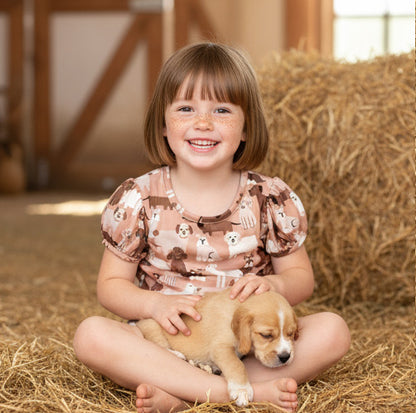 Ranch Dogs Puffed Sleeve Top