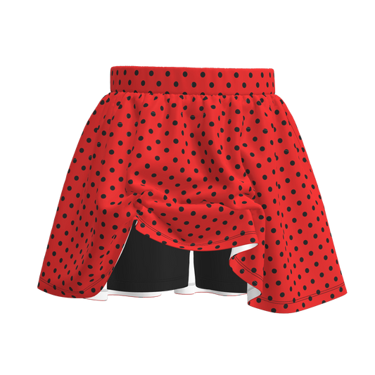 Red and Black Polka Dot Skort