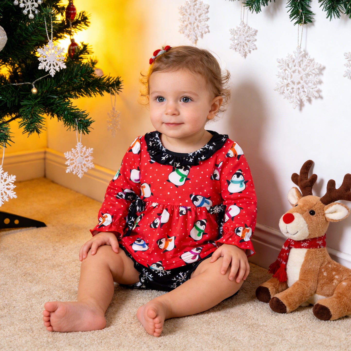 PRE-ORDER Red Penguin 2-Piece Baby Set