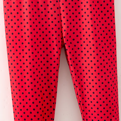 Leggings Red & Black Polka Dot