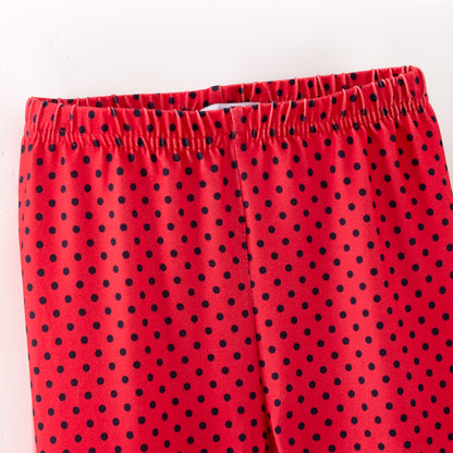 Leggings Red & Black Polka Dot