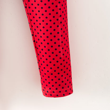Leggings Red & Black Polka Dot