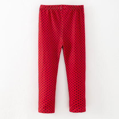 Leggings Red & Black Polka Dot