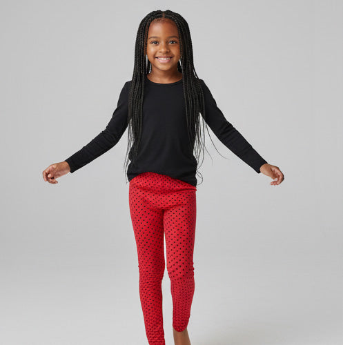 Leggings Red & Black Polka Dot