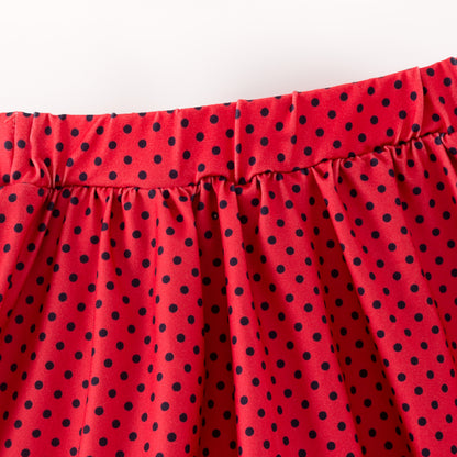Skort Red and Black Polka Dot