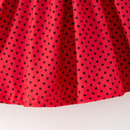 Skort Red and Black Polka Dot