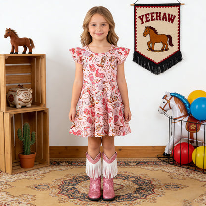 PRE-ORDER Pink Boots Twirl Dress 5-Pack