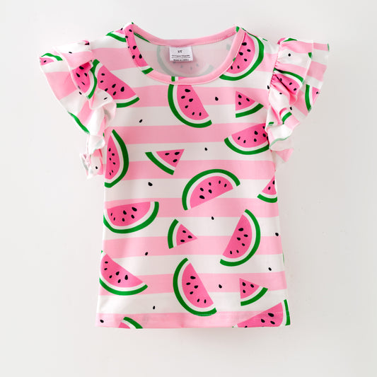 Watermelon Flutter Sleeve Top