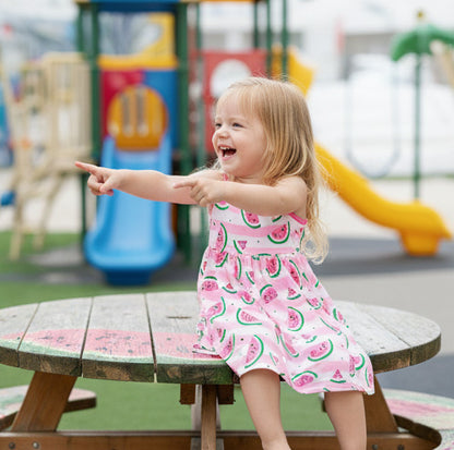 Sleeveless Dress Pink Watermelon