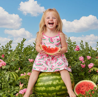 Sleeveless Dress Pink Watermelon